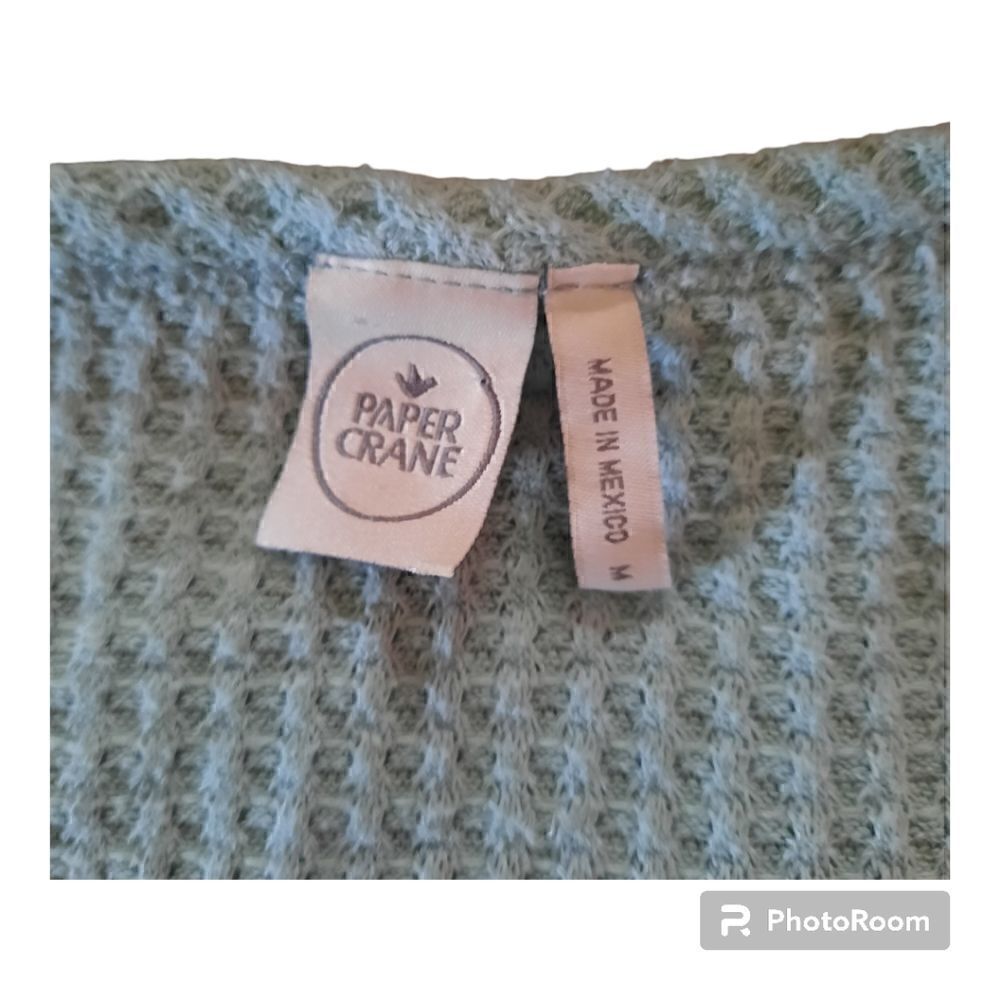 Paper Crane Waffle Peplum Top - Picture 2 of 3
